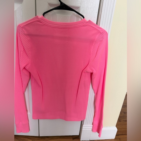 Pink Ribbed Women's Top - Picture 2 of 2